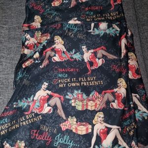 Pinup Christmas leggings. F#ck